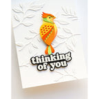 Birch Press Design Block Print Tufted Bird Dies 57583 thinking of you