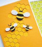 Birch Press Design Block Print Twirly Bumblebees Dies 57671 bees flying on honeycomb card