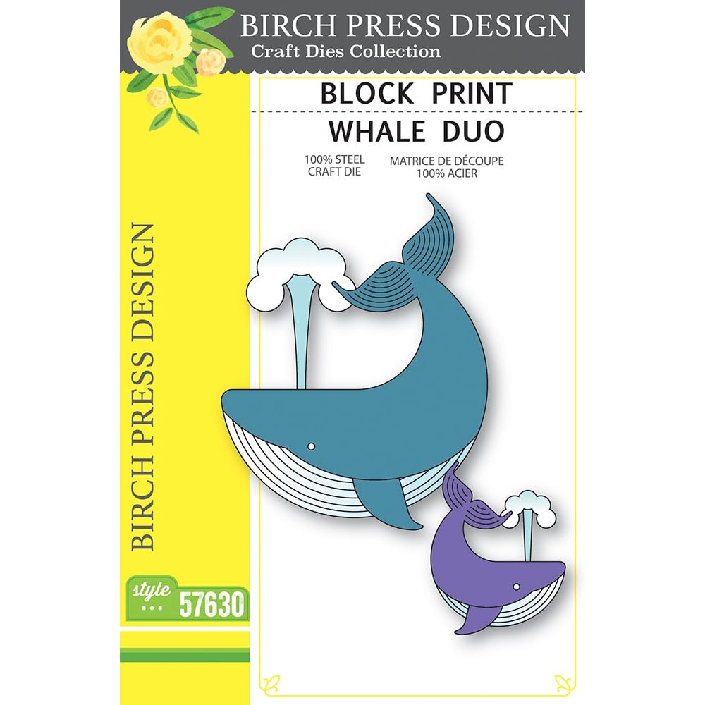 Birch Press Design Block Print Whale Duo Dies 57630
