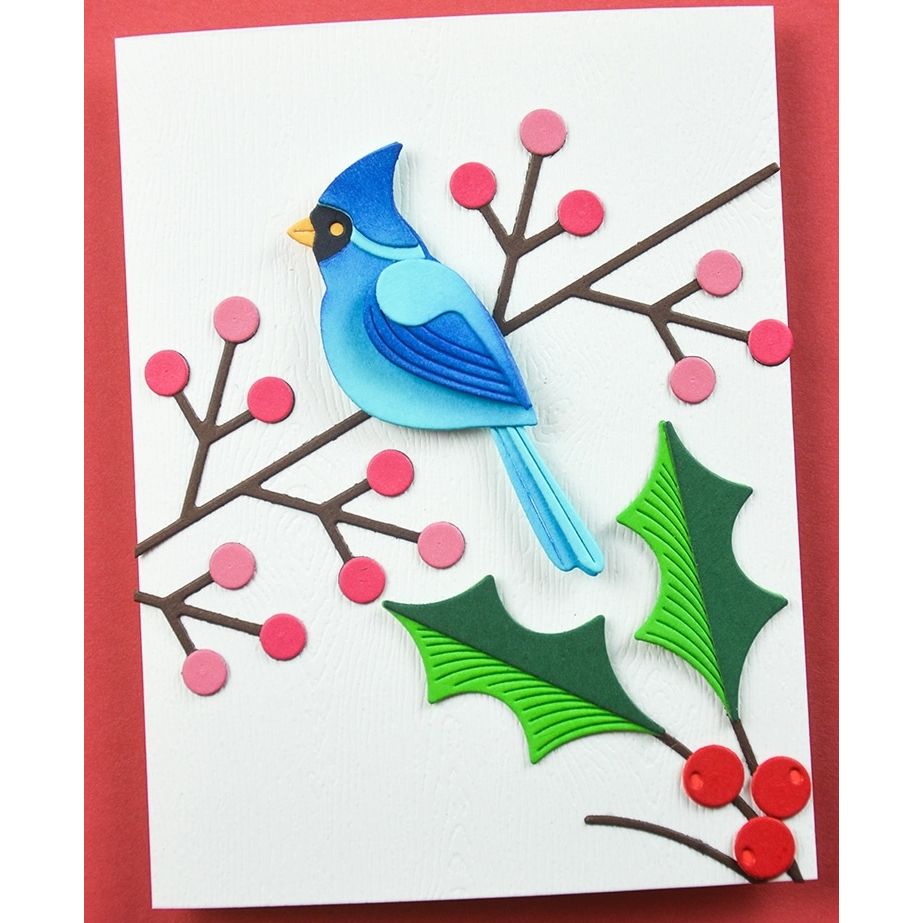 Birch Press Design Block Print Winter Cardinal Dies 57635 branch