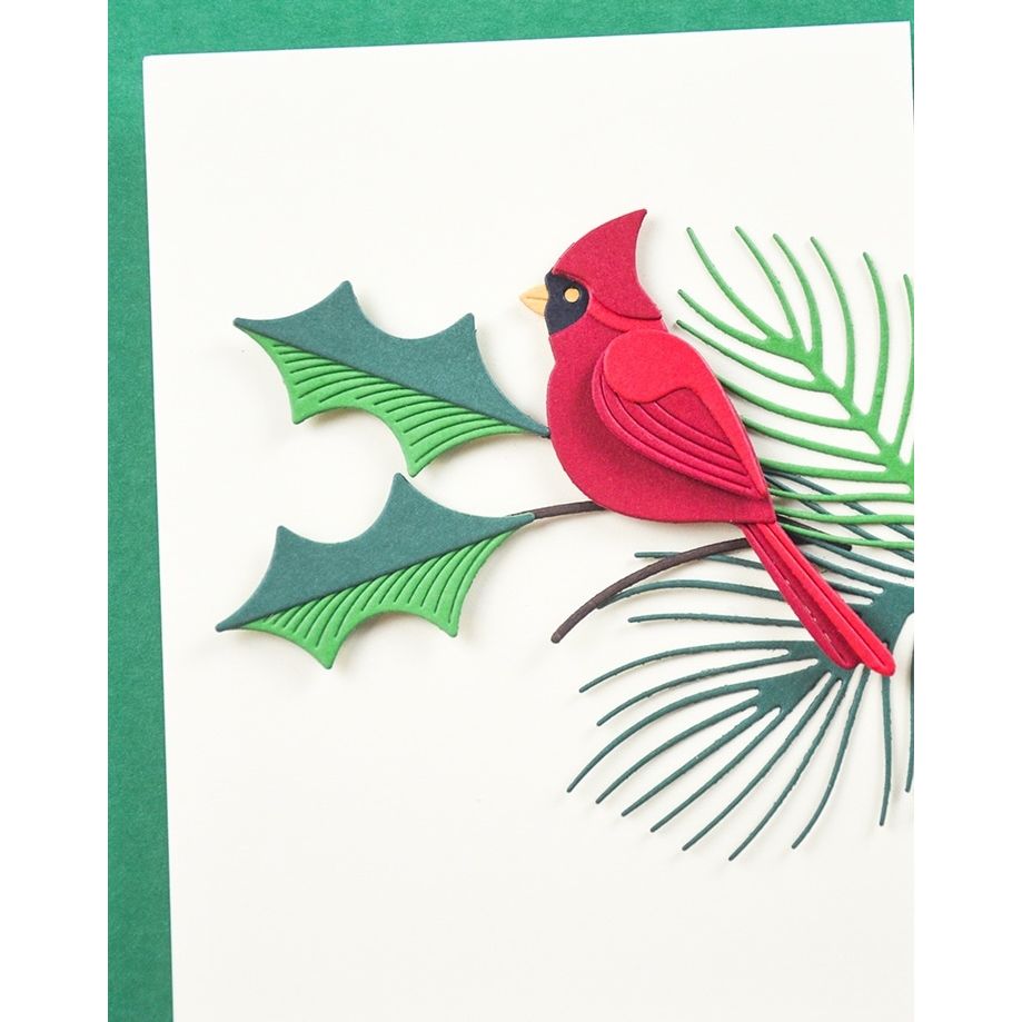 Birch Press Design Block Print Winter Cardinal Dies 57635 needles