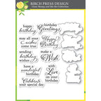 Birch Press Design Elegant Birthday Sentiments Clear Stamp And Die Set 8166