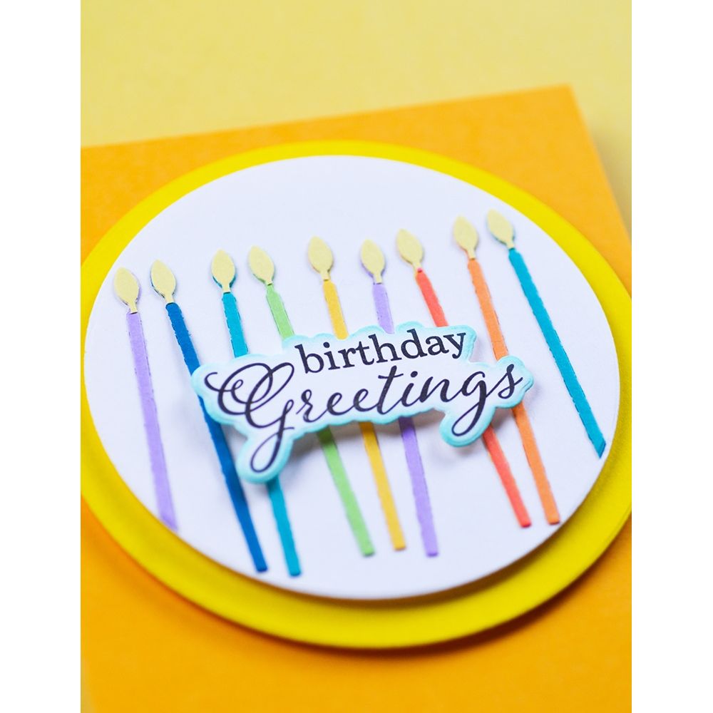 Birch Press Design Elegant Birthday Sentiments Clear Stamp And Die Set 8166 candles