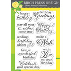 Birch Press Design Elegant Birthday Sentiments Clear Stamp Set cl8166