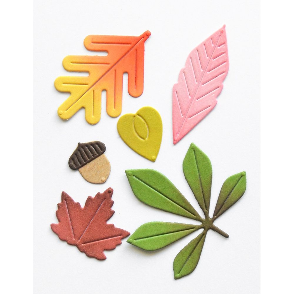 Birch Press Design Fall Leaves Dies 57698 contents inside package