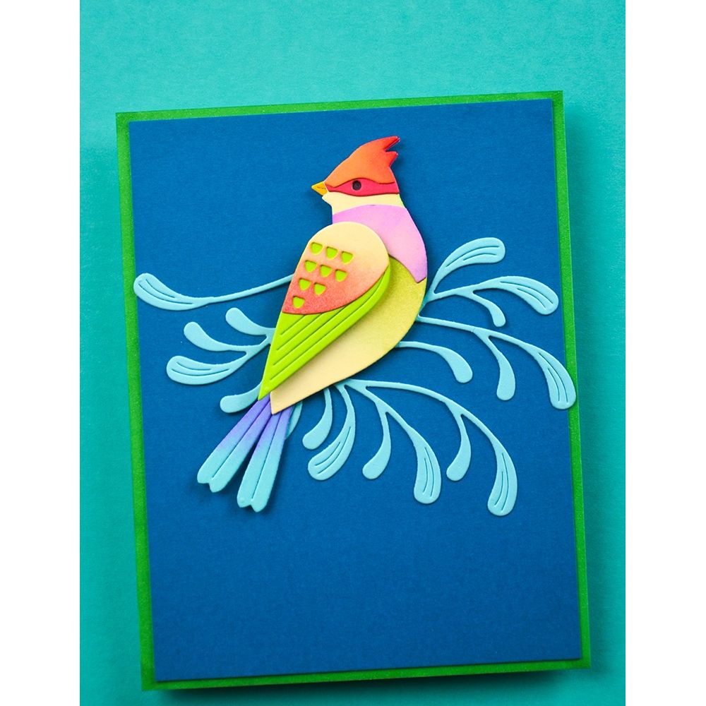 Birch Press Design Foliage Bunch Dies 57588 rainbow bird