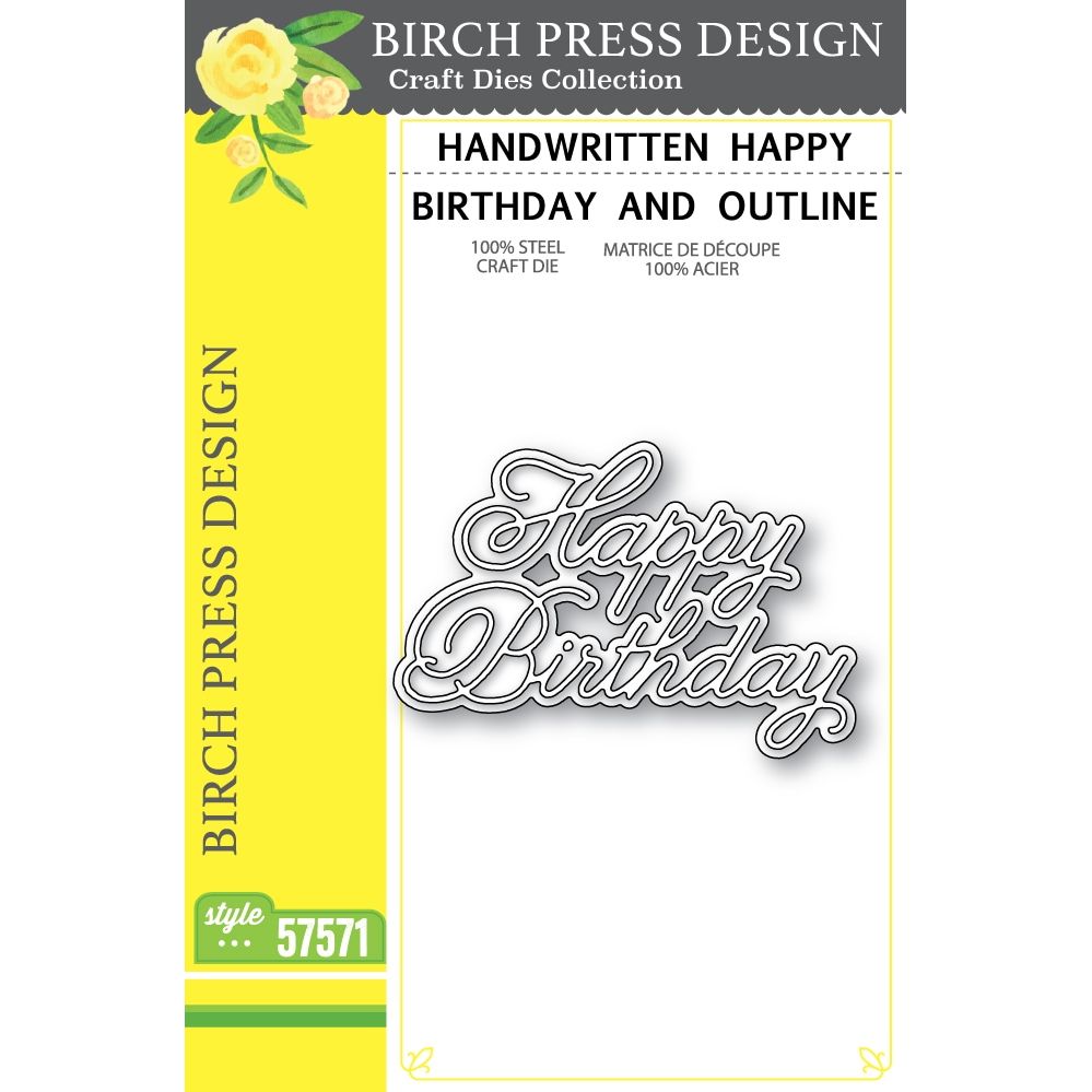 Birch Press Design Handwritten Happy Birthday and Outline Dies 57571
