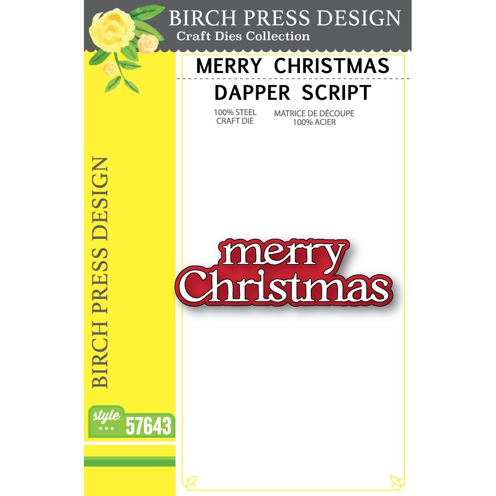 Birch Press Design Merry Christmas Dapper Script Dies 57643
