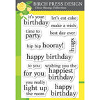 Birch Press Design Plain and Simple Birthday Greetings Clear Stamps cl8167
