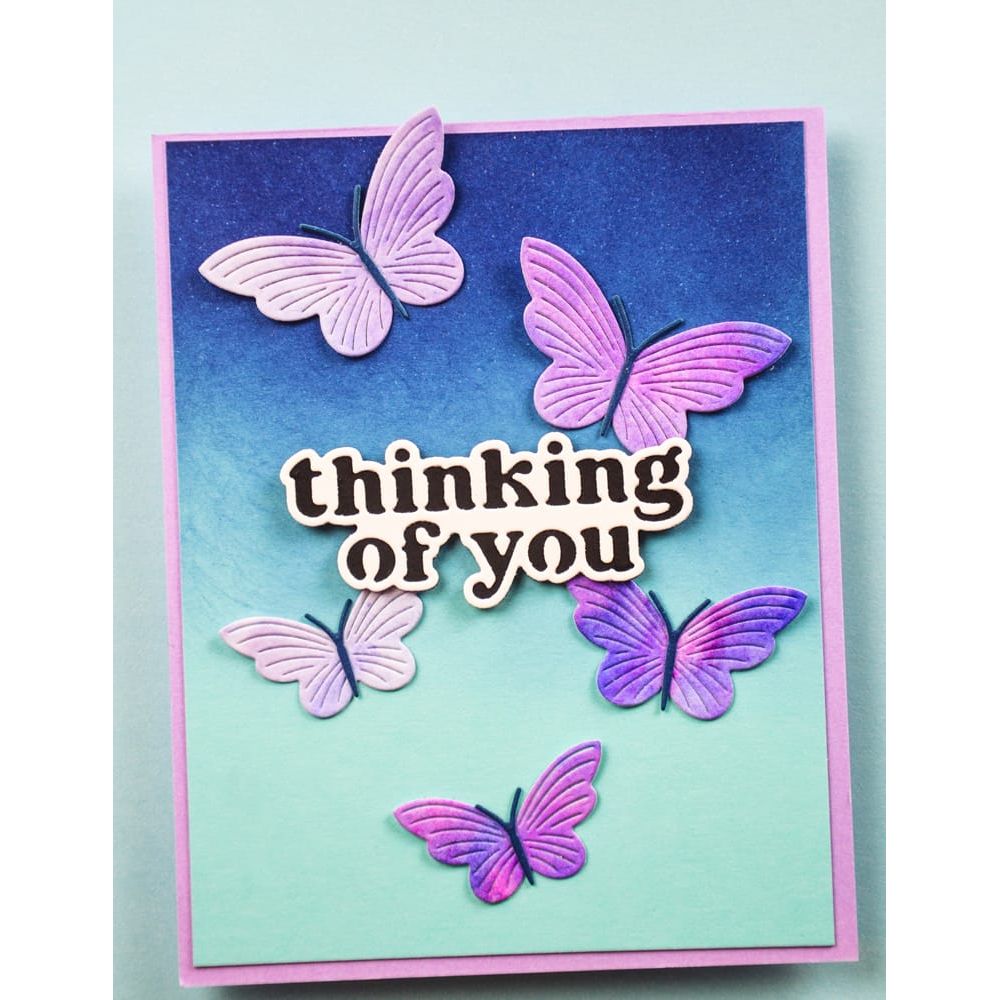 Birch Press Design Thinking of You Vintage Sentiment Dies 57573 butterfly