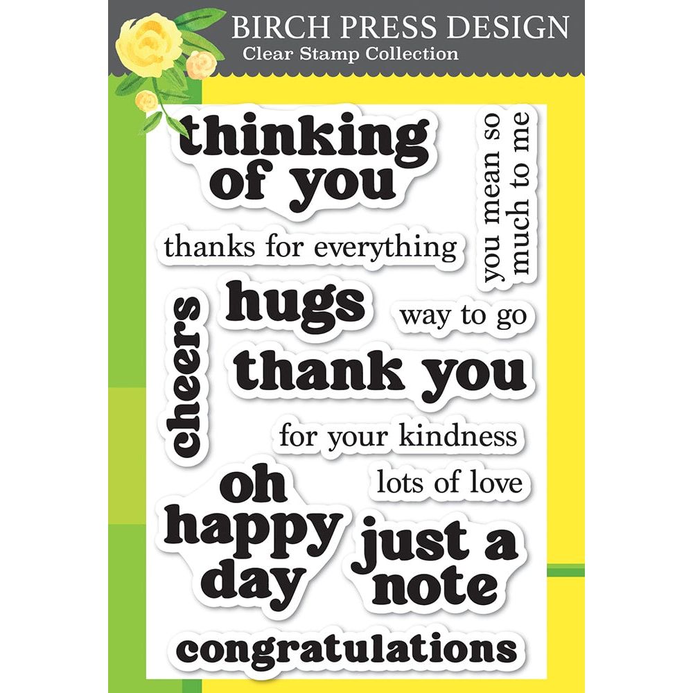 Birch Press Design Vintage Everyday Greetings Clear Stamps cl8168
