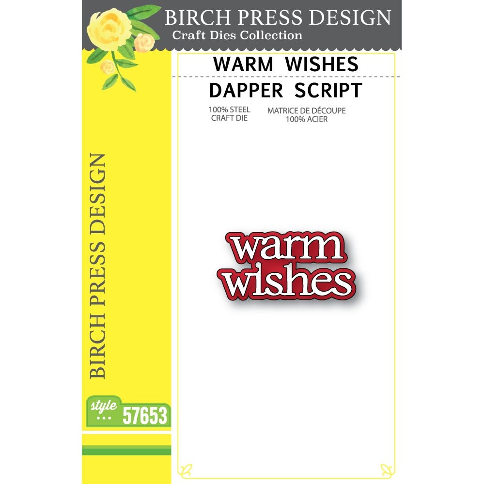 Birch Press Design Warm Wishes Dapper Script Dies 57653
