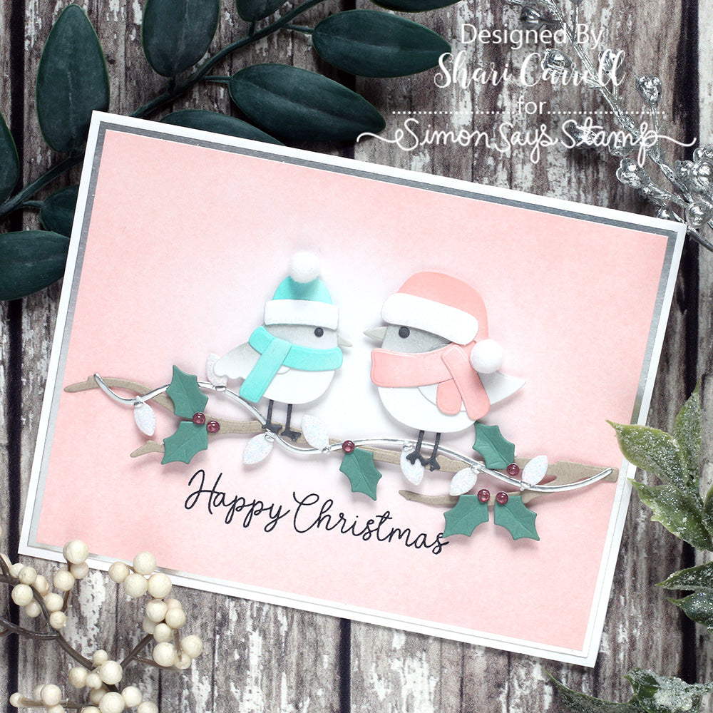 Simon Says Stamp Winter Birdies Wafer Dies Bundle set1101bw And Everything Nice Christmas Card