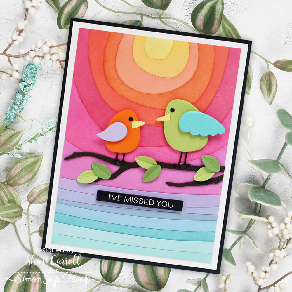 Simon Says Stamp Winter Birdies Wafer Dies Bundle set1101bw And Everything Nice Miss You Card