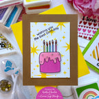 Rainbow Splash Clear Stamps Birthday Bash rs107c Splendor Birthday Card