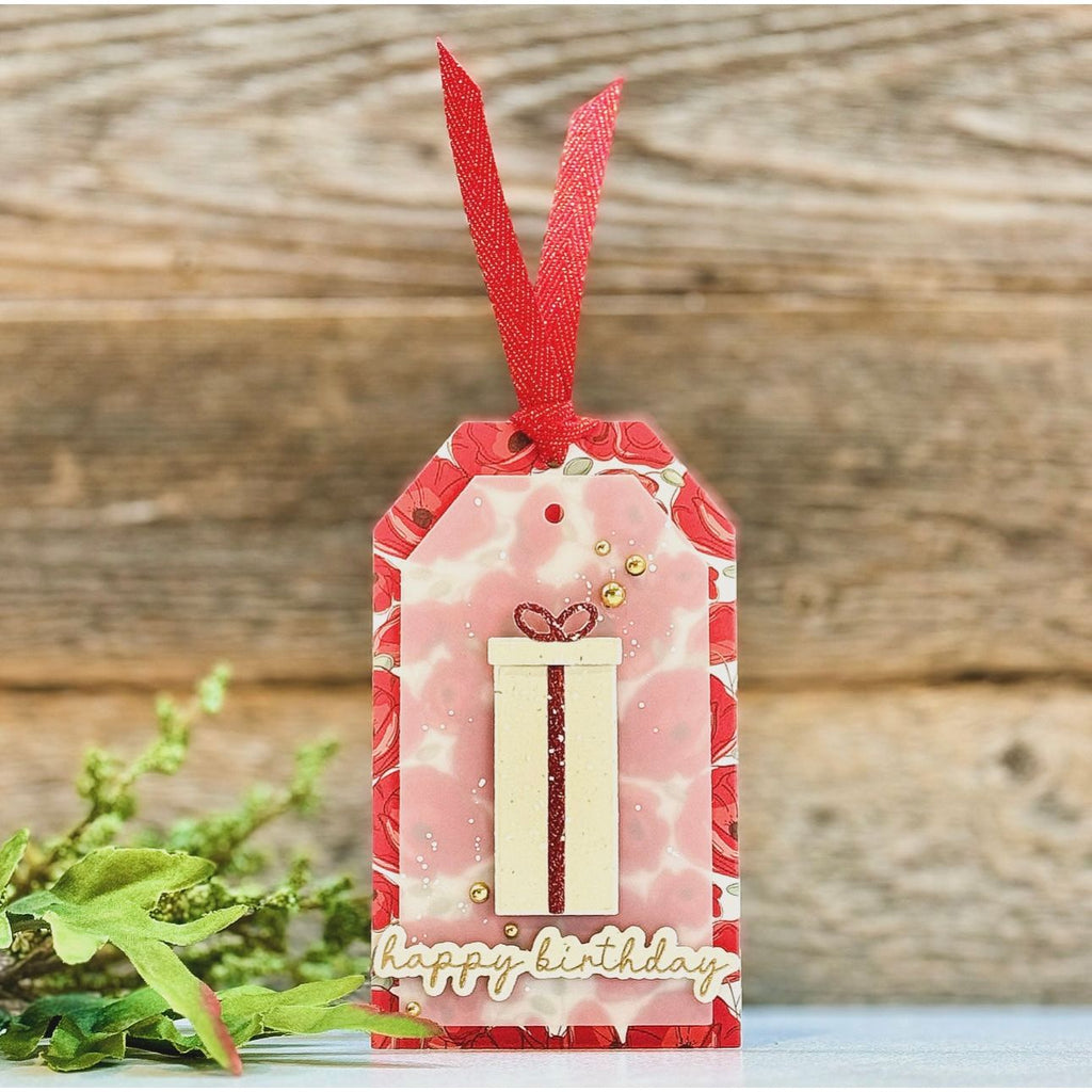 CZ Design Stamps And Dies Birthday Basics set740bb Splendor Birthday Tag