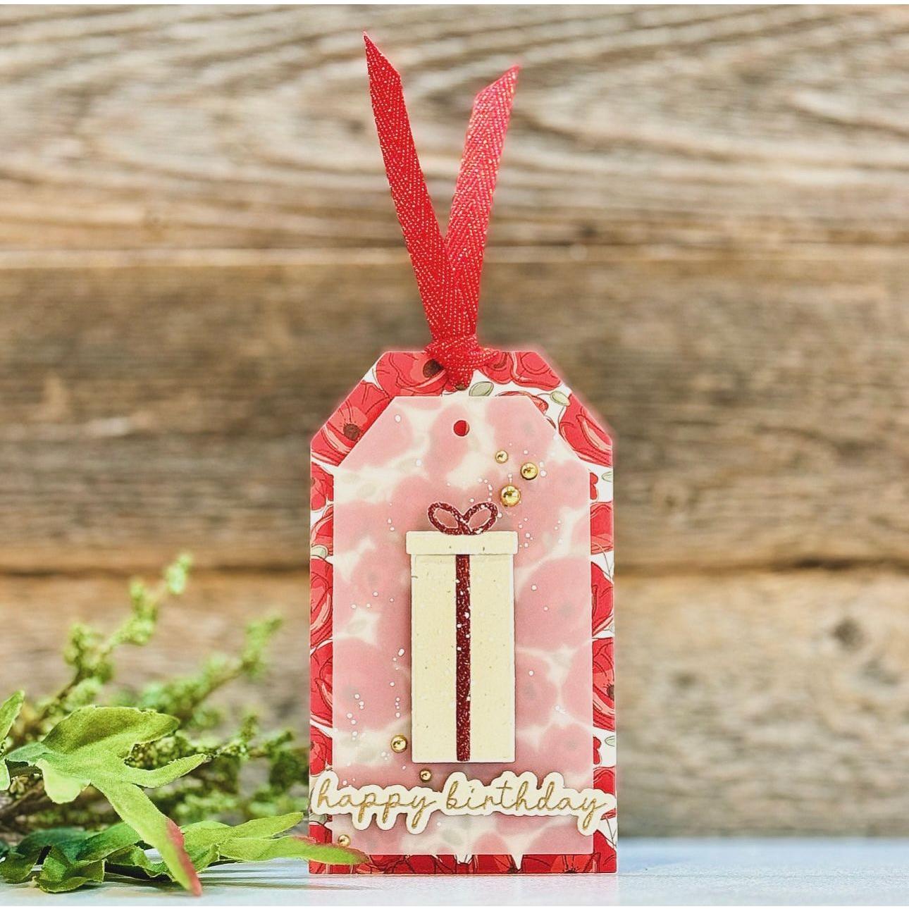 CZ Design Clear Stamps Birthday Basics cz386c Splendor Birthday Tag