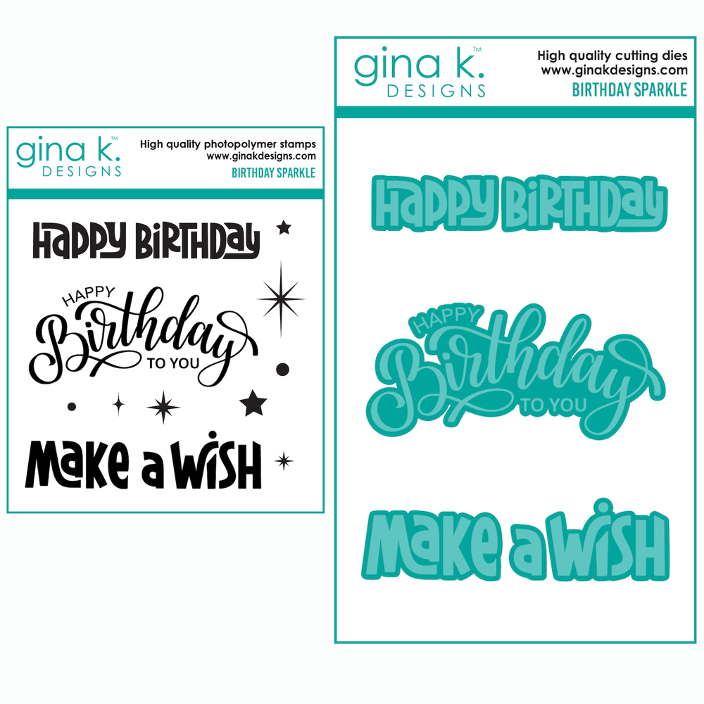 Gina K Designs Birthday Sparkle Clear Stamp and Die Set