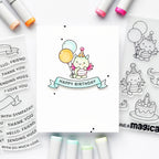Simon Says Clear Stamps Birthday Dragons 3201ssc Moments in Time Birthday Card