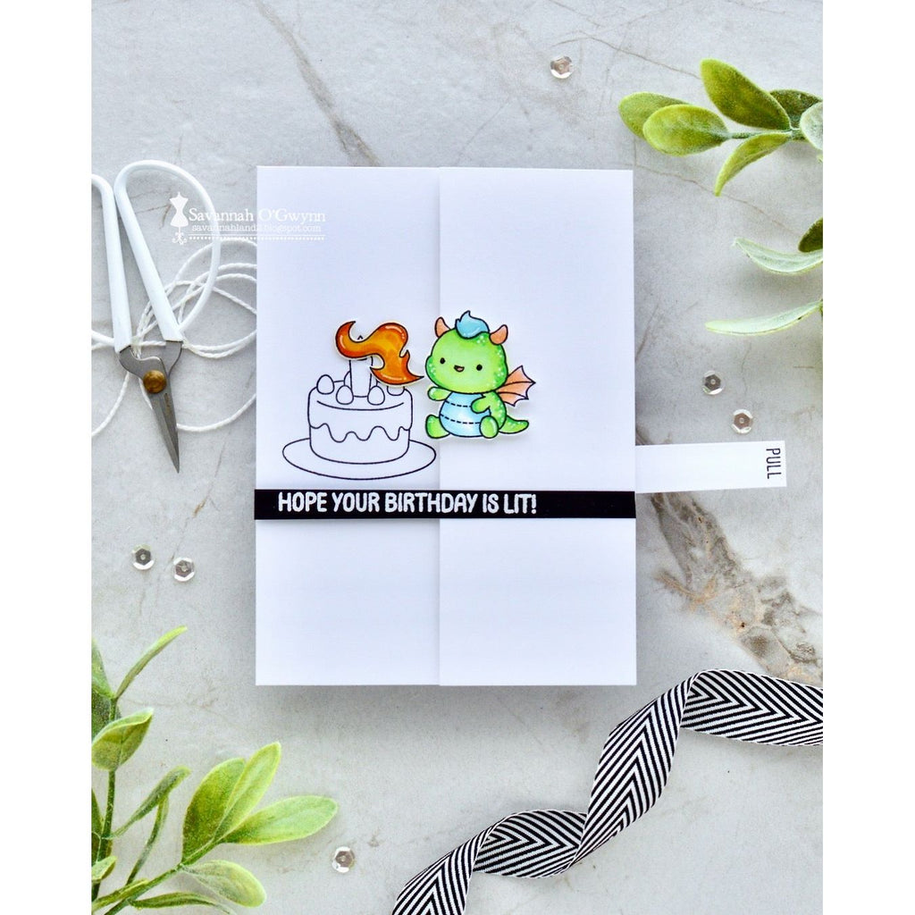Simon Says Clear Stamps Birthday Dragons 3201ssc Moments in Time Birthday Card