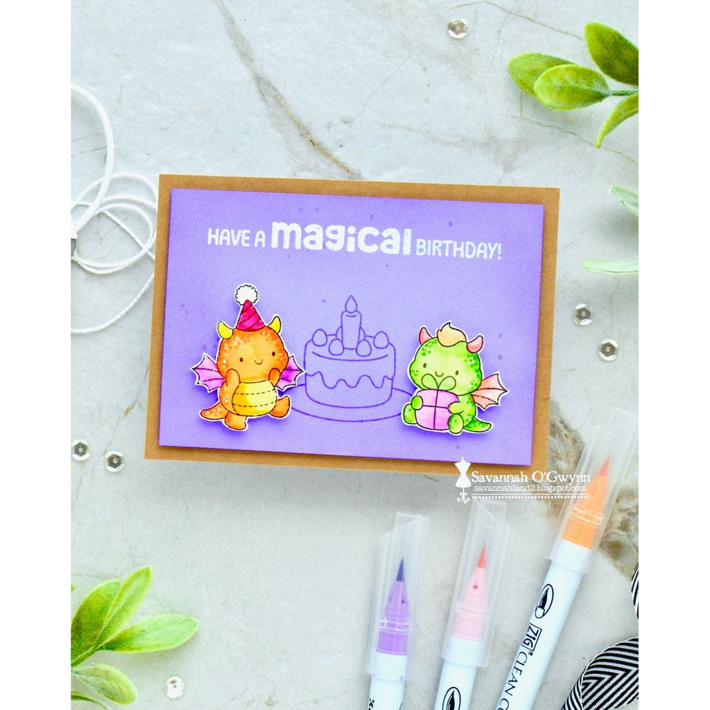 Simon Says Stamps and Dies Birthday Dragons set985bd Moments in Time Birthday Card