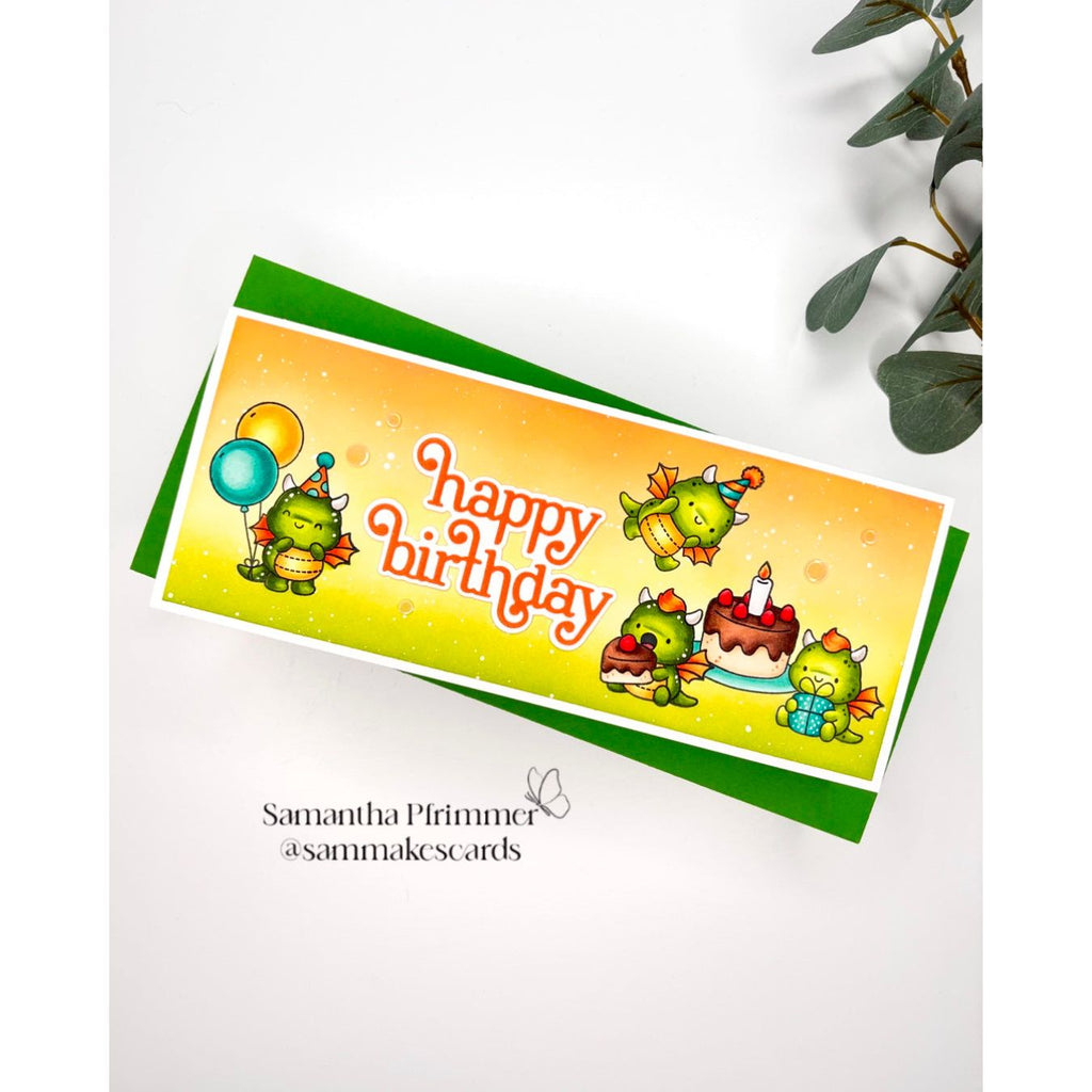 Simon Says Clear Stamps Birthday Dragons 3201ssc Moments in Time Birthday Card