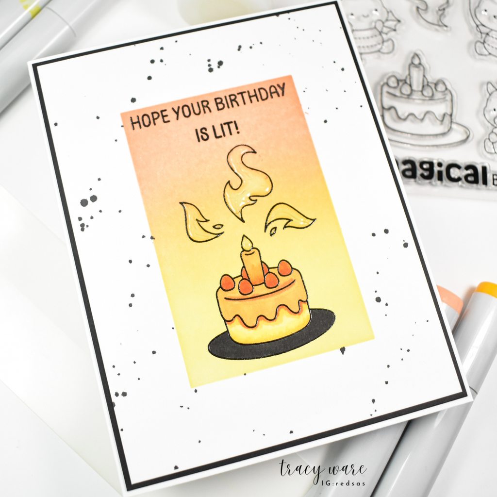 Simon Says Clear Stamps Birthday Dragons 3201ssc Moments in Time Birthday Card