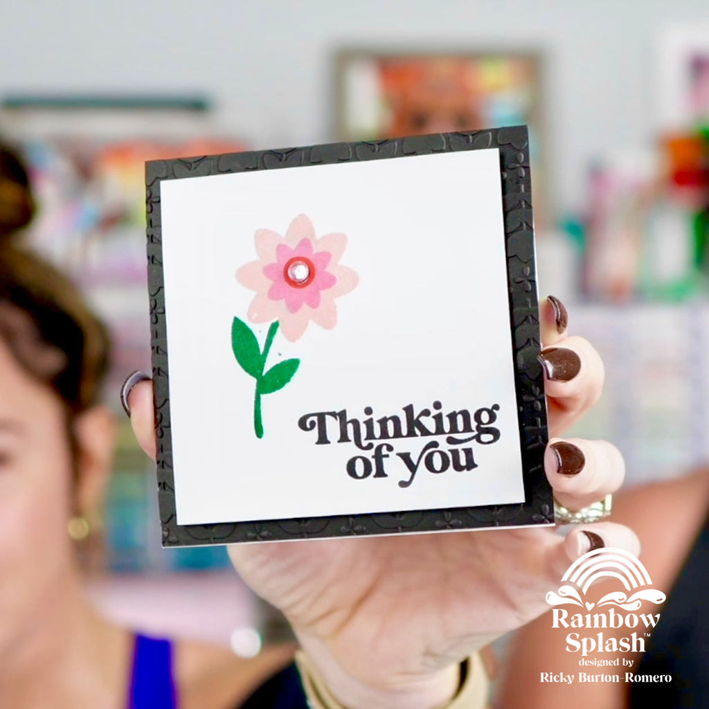 Rainbow Splash Cardstock Black rsc16 Thinking of You Card