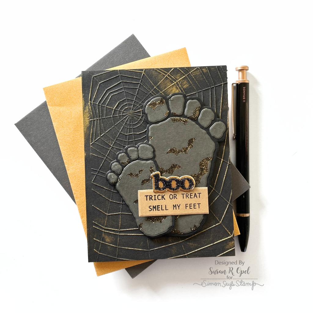 Simon Says Stamp Sparkle Paste Black st0182 Sugar and Spice Halloween Card