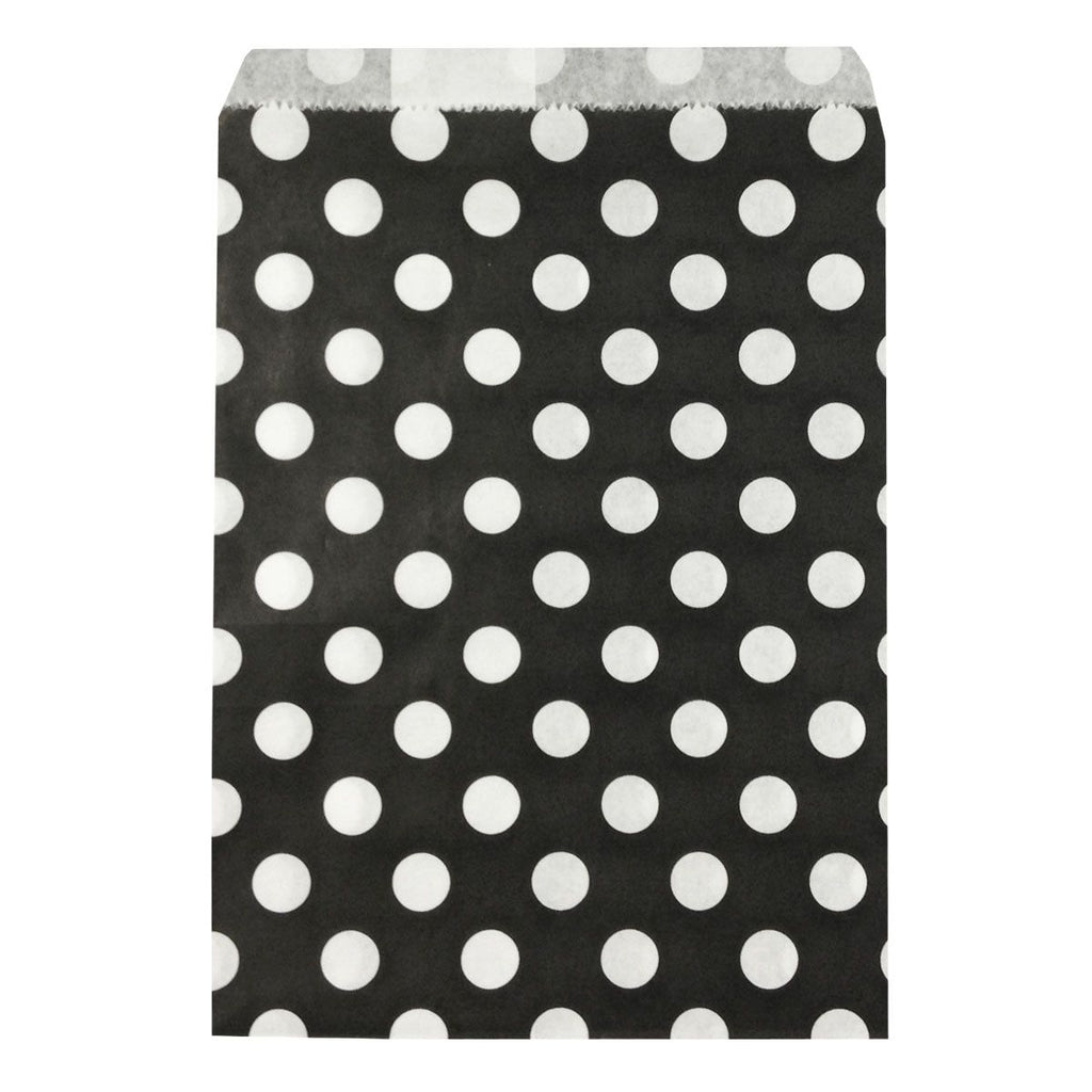 Black Polka Dot Paper Treat Bags 350093dobk