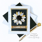 Simon Says Stamp Pawsitively Dazzling Gems Black se120 Sweet Wishes Thank You Card