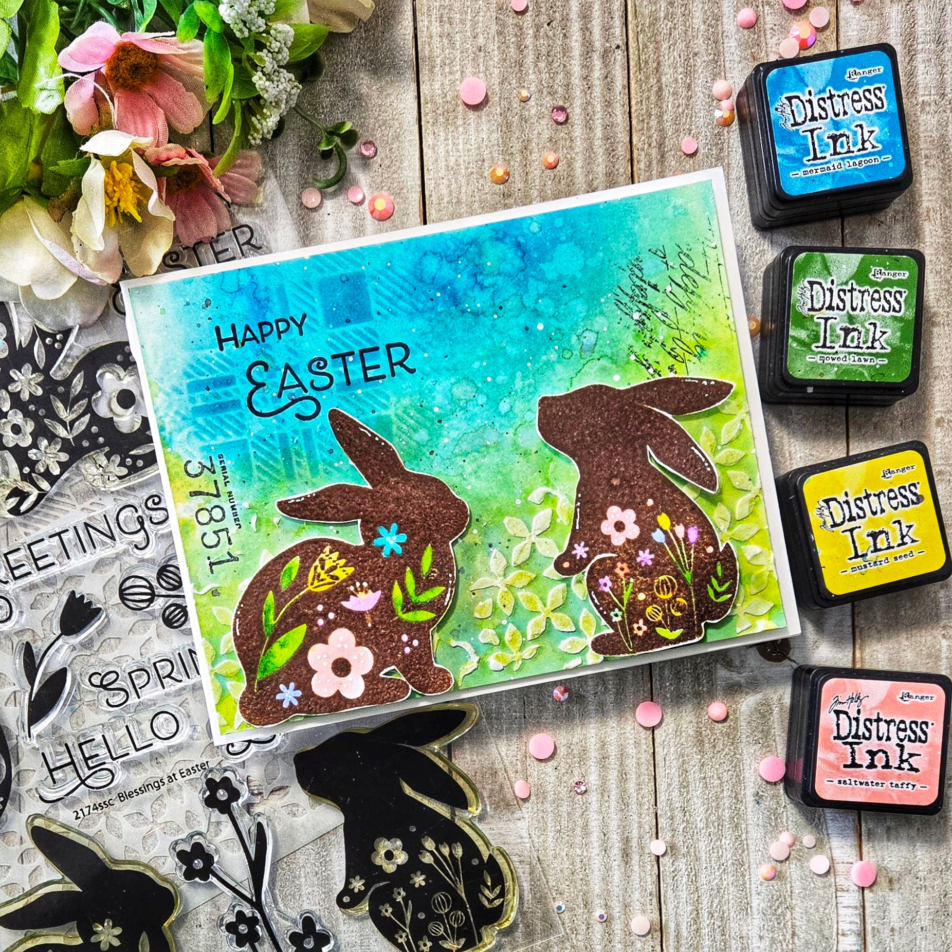 Simon Says Stamp Blessings at Easter Wafer Dies 1270sdc Favorite Things Easter Card