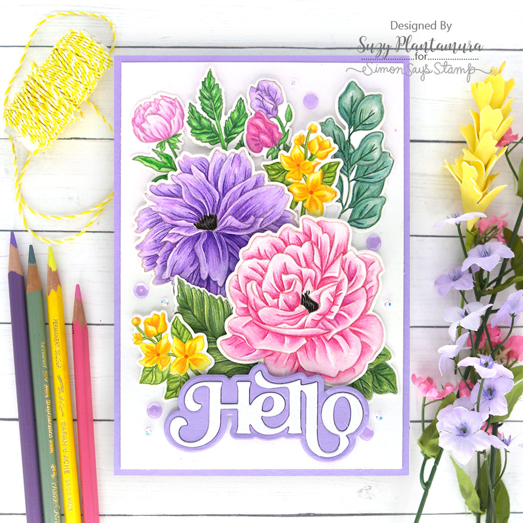 Simon Says Clear Stamps Blissful Bouquet sss202691c Dear Friend Hello Card | color-code:ALT08