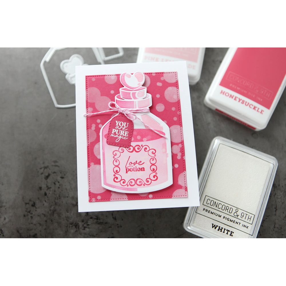 Waffle Flower Love Potion Die n Stencil 421592 pink bottle | color-code:ALT02