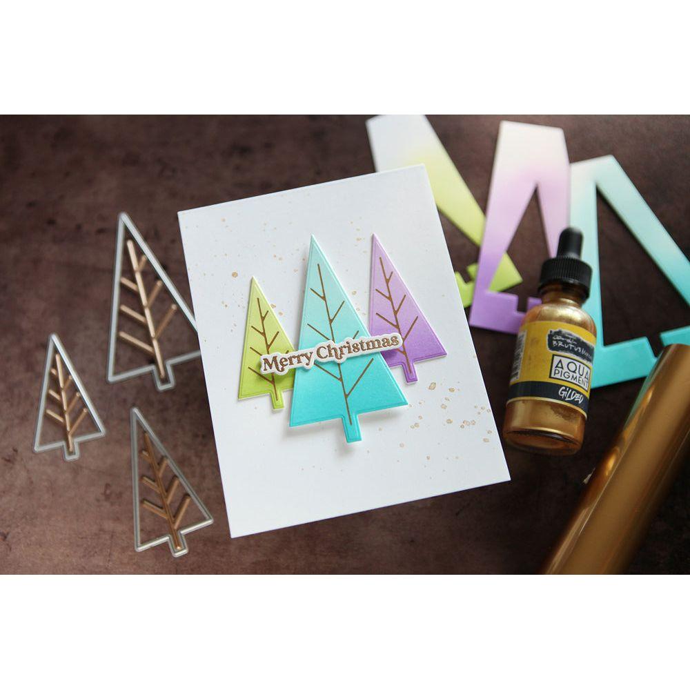 Waffle Flower Triangle Trees Hot Foil Plates 421433 merry christmas | color-code:ALT01