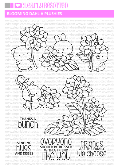 Clearly Besotted Blooming Dahlia Plushies Clear Stamps