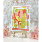 Simon Says Stencils and Dies Blooming Flower set1257bf Shine On Barbara Tarayao Plaid Frame Card