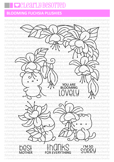 Clearly Besotted Blooming Fuchsias Plushies Clear Stamps
