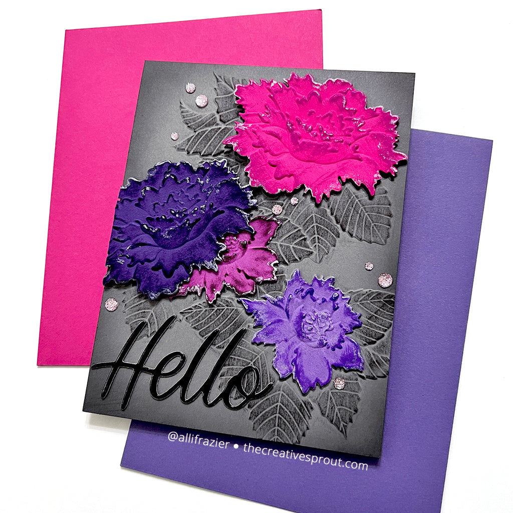 Simon Says Stamp Embossing Folder and Cutting Dies Blossom Bunches sfd385 Celebrate Hello Card | color-code:ALT02