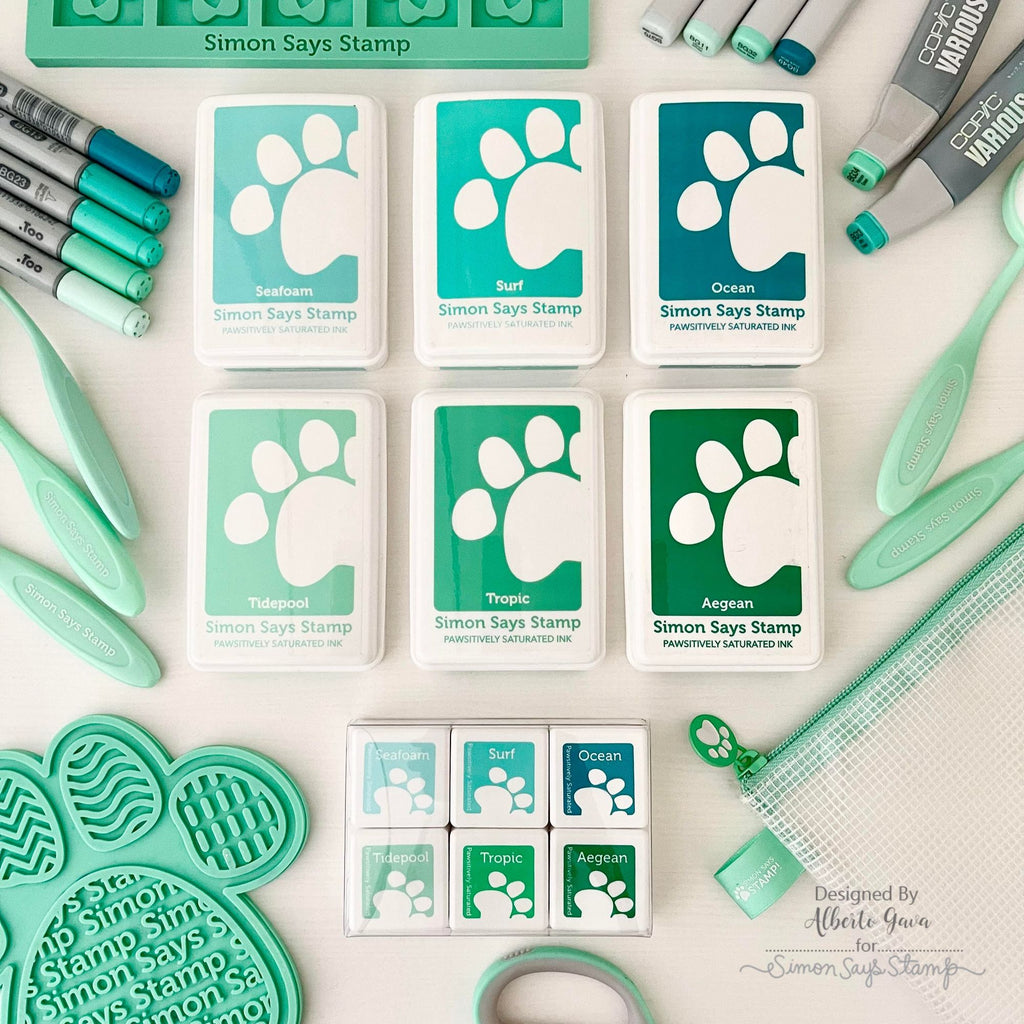 Simon Says Stamp Pawsitively Saturated Ink Cubes Blue Seas ssc604 Just A Note