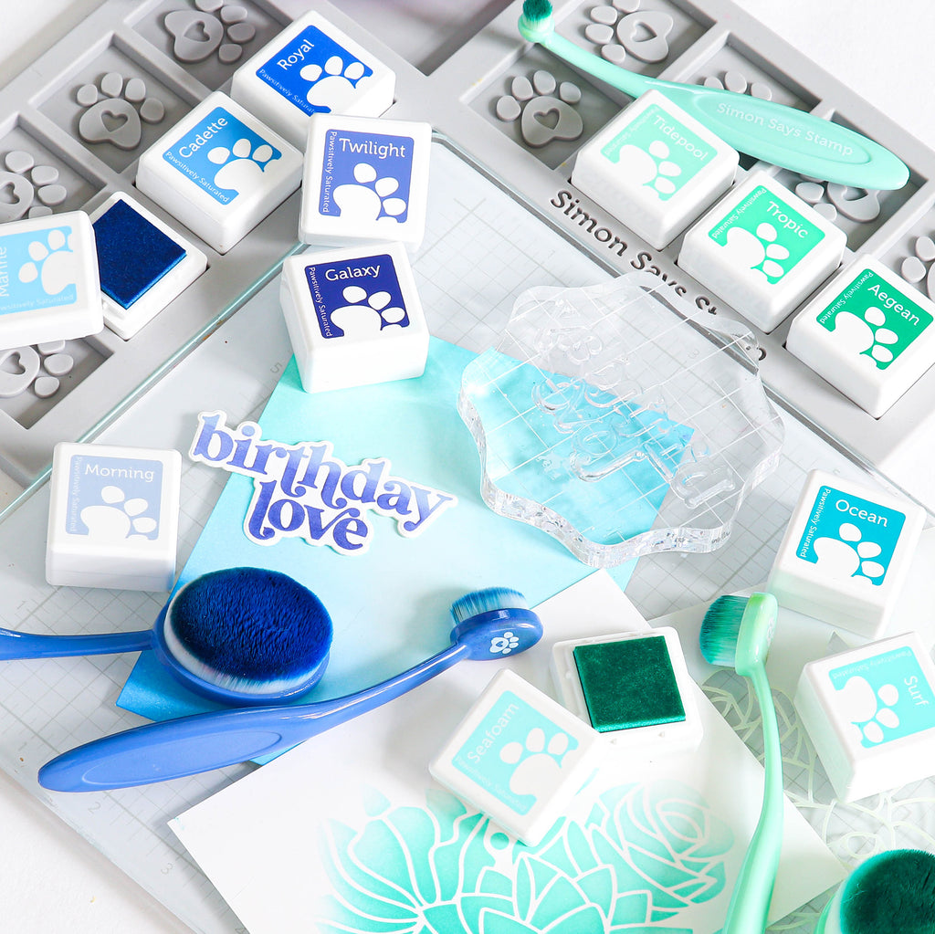 Simon Says Stamp Pawsitively Saturated Ink Cubes Blue Skies ssc605 Just A Note