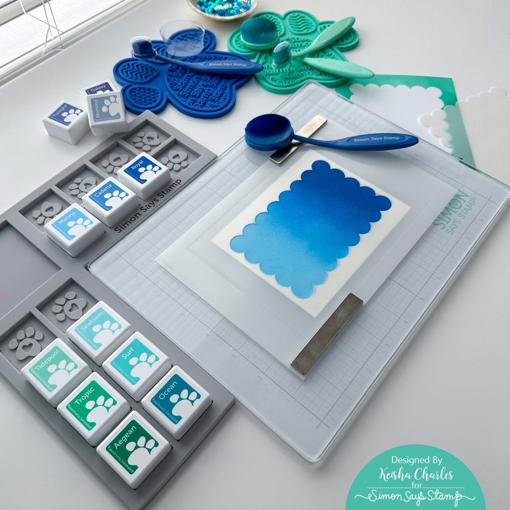 Simon Says Stamp Pawsitively Saturated Ink Cubes Blue Skies ssc605 Just A Note