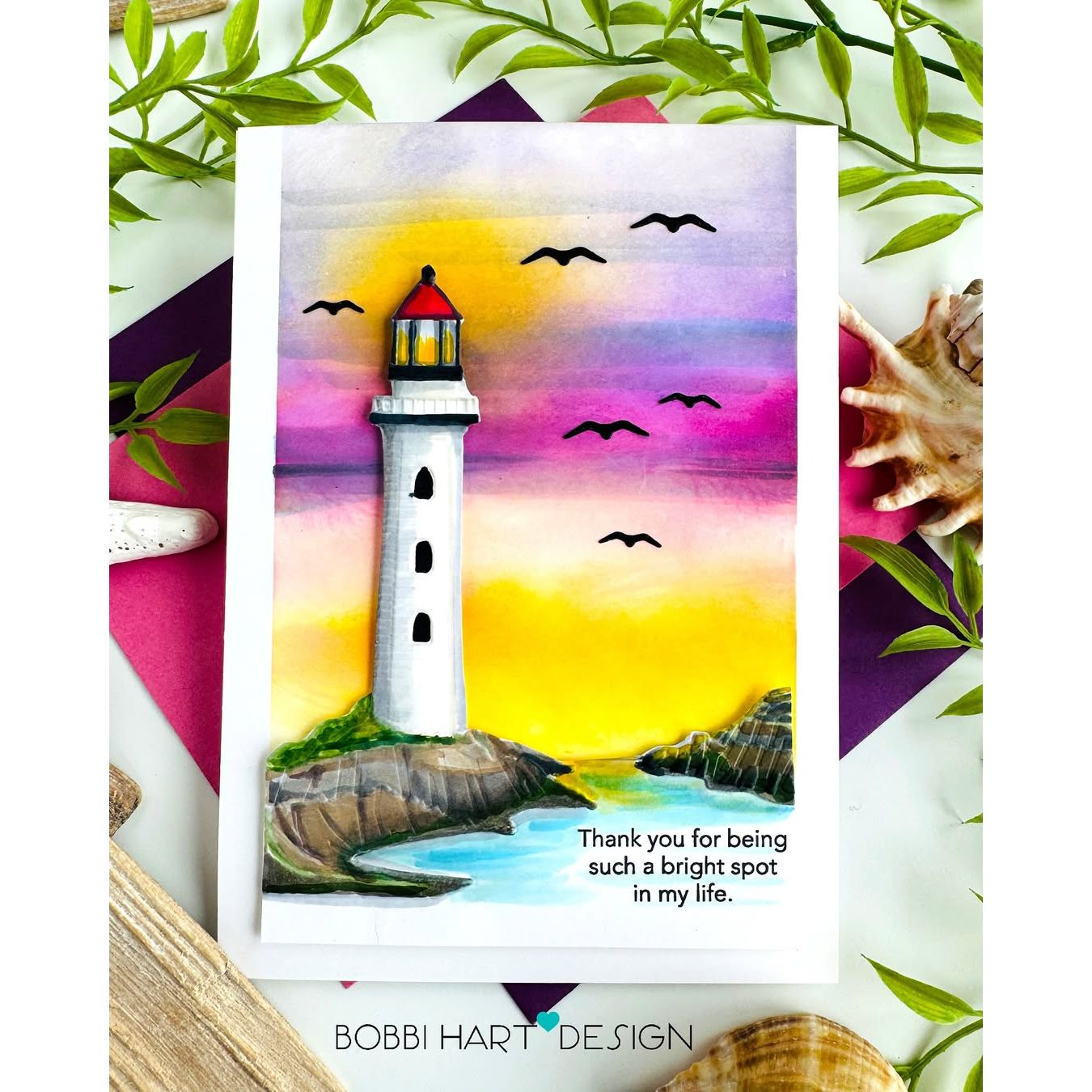 Simon Says Stamp Embossing Folder Contemporary Lighthouse sf486 Friend Like You Friend Card Thank You Card