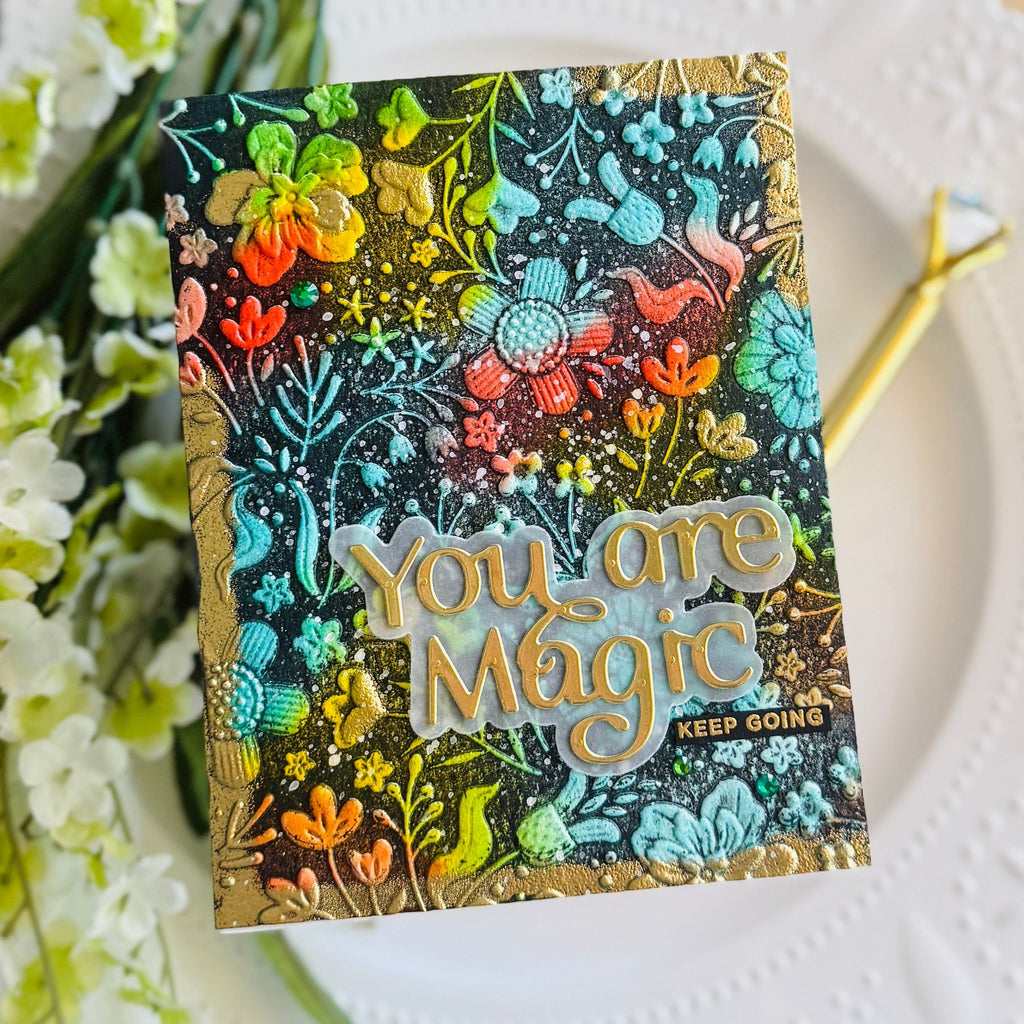 Simon Says Stamp Embossing Folder and Cutting Dies Boho Flowers sfd510 STAMPtember Friend Card