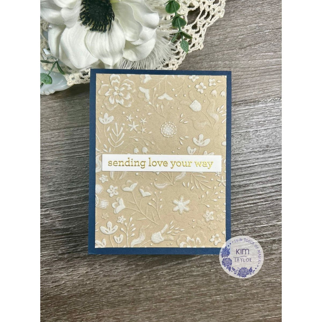 Simon Says Stamp Embossing Folder Boho Flowers sf510 STAMPtember Love Card
