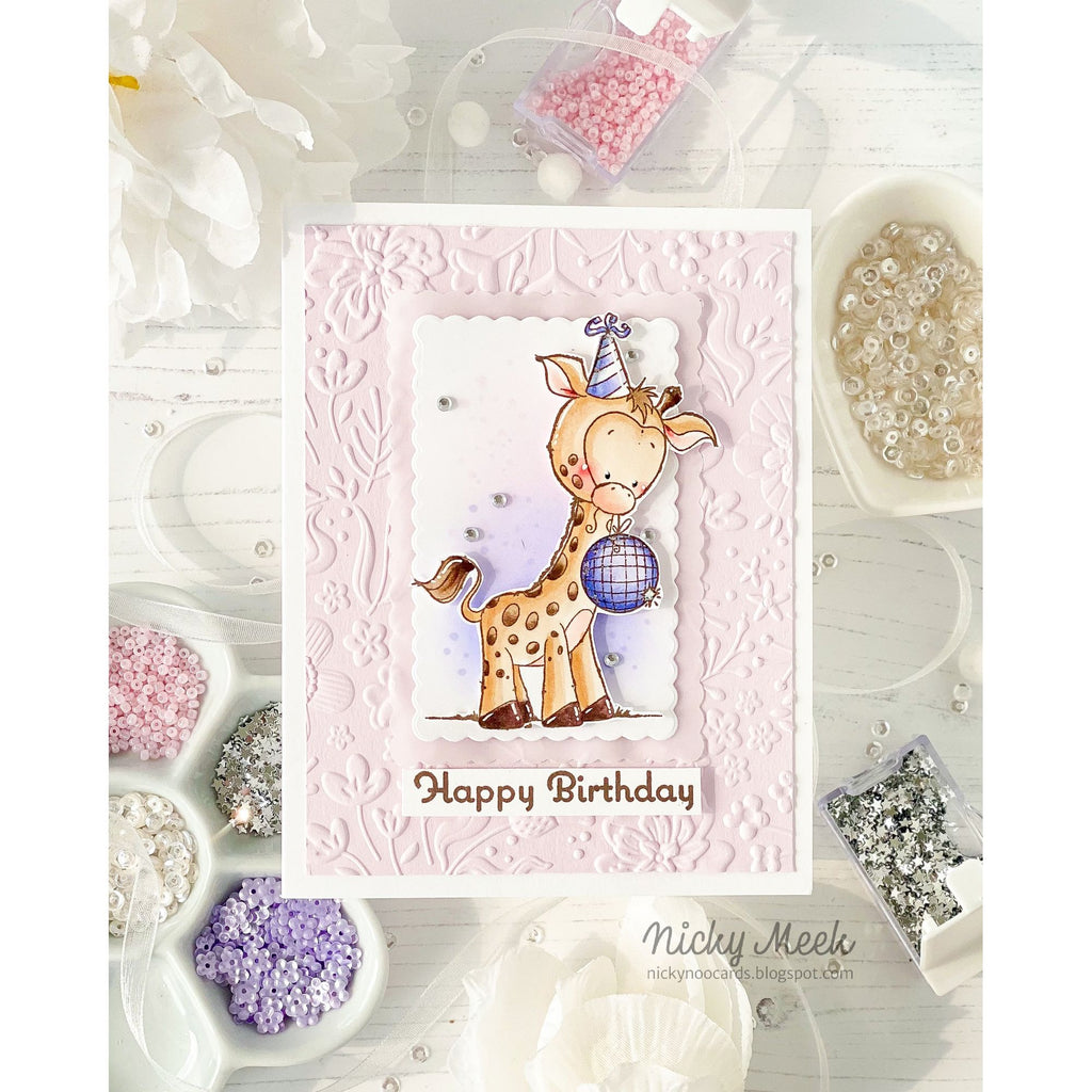 Simon Says Stamp Embossing Folder Boho Flowers sf510 STAMPtember Birthday Card | color-code:ALT01