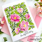 Honey Bee Bold Backgrounds Vintage Roses Dies hbds-bbvtr Beautiful Birthday Card