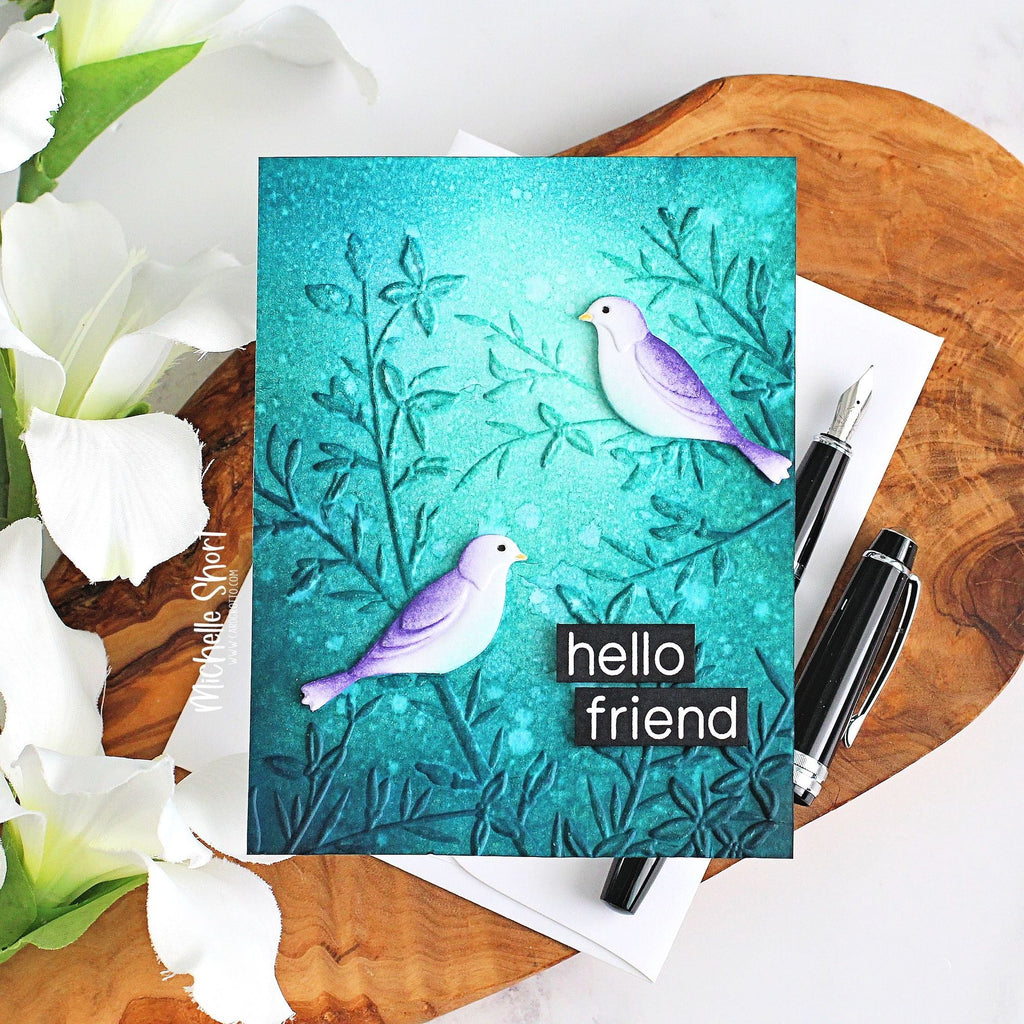 Simon Says Stamp Embossing Folder and Cutting Dies Bold Bird Branches sfd475 Moments in Time Friend Card | color-code:ALT04