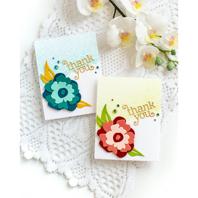 Simon Says Stamp Bold Flower Wafer Dies 1320md Moments in Time Thank You Cards | color-code:ALT10