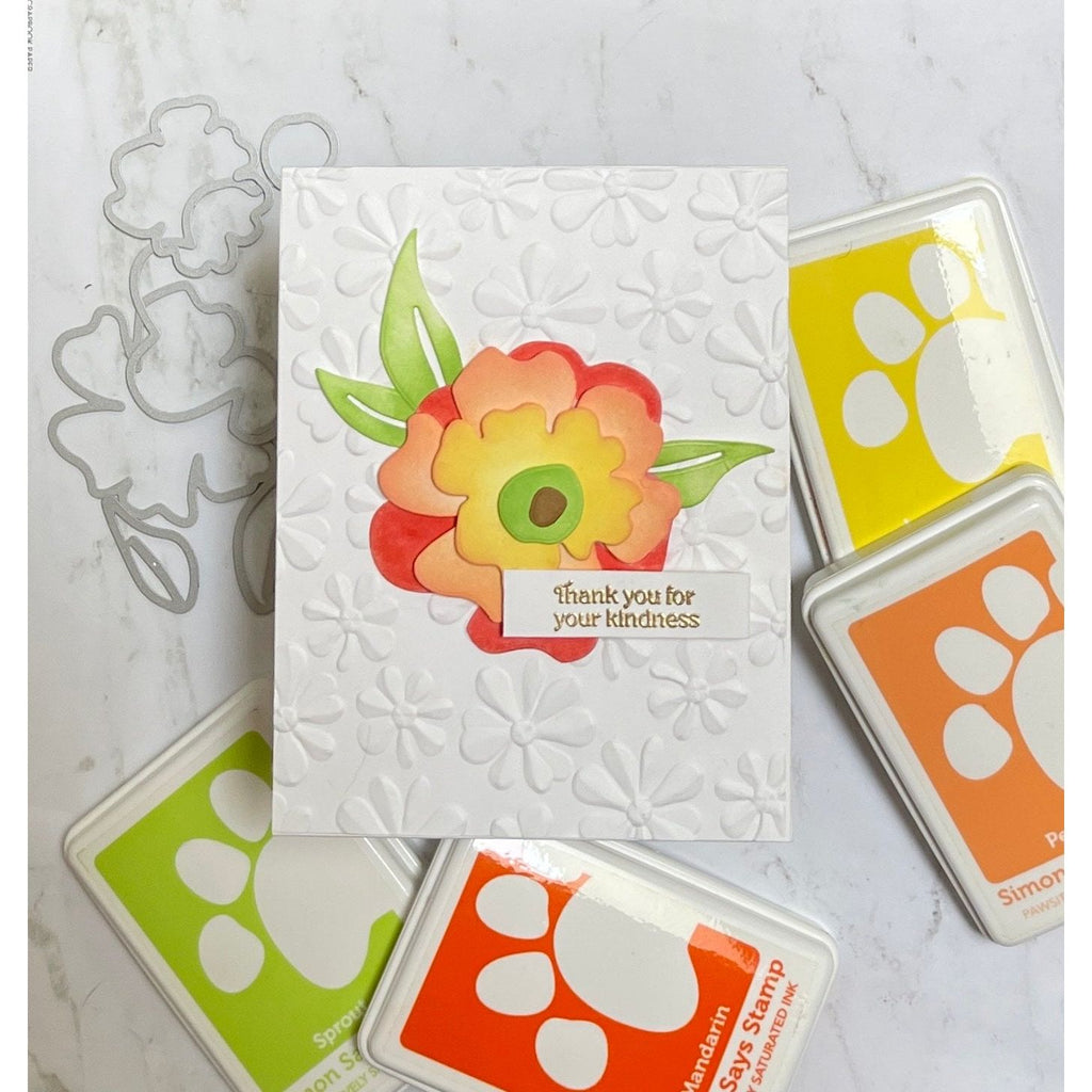 Simon Says Stamp Bold Flower Wafer Dies 1320md Moments in Time Thank You Card